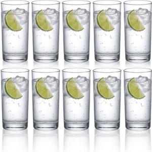 Set of 10 Clear Glass Drinking Cups – Stackable & Multi-Purpose Heavy-Duty Glassware for Home & Café, 
10.1 oz, Pure Collection
Drinking Glasses, Lead-Free Crystal Glassware, Juice Glasses, Water Glass Set, Dishwasher Safe