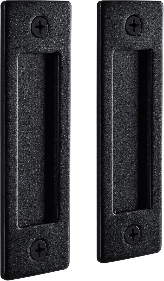 Wright Products Barn Door Handles Set, Matte Black Sliding Barn Door Hardware Kit, 1 Pack