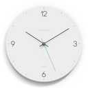 mooas Flatwood Wall Clock, 12" Non-Ticking Sweep Movement Decorative Battery Operated Wall Clock for Home Living Room Kitchen Bedroom Office School (Simple White)