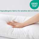 Flat Ultra Thin Bed Pillows Standard Size Pillow Set of 2 Extra Soft Down Alternative for Stomach Back Sleeper White 20x26inches