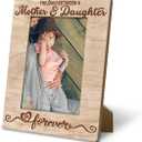 Mother Gifts Picture Frames, The Love Between a Mother & Daughter is Forever Rustic Picture Frame 4x6 Inch, for Farmhouse Home, Living Room, Heartfelt Gift for Mom on Christmas Birthday
