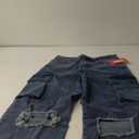 Women's High Waisted Ripped Boyfriend Cargo Jeans Distressed Denim Pants with Flap Pockets,Size M