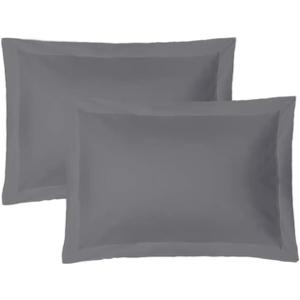 iMaylex Soft and Breathable 100% Egyptian Cotton Envelope Pillow Shams, Silk Like and Cozy Decorative Pillow Covers, Set of 2, Dark Grey, King