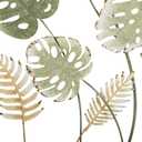 Deco 79 Metal Leaf Home Wall Decor Tall Cut-Out Wall Sculpture with Intricate Laser Cut Designs, Wall Art 30" x 2" x 30", Green