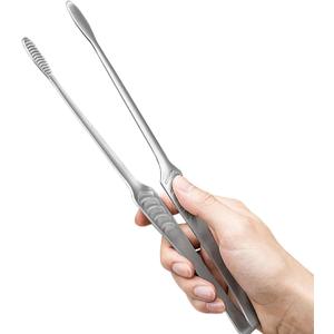 JETKONG Stainless Steel Kitchen Tongs, Serving Tongs for Cooking, 10.6" Metal Food Tongs with Non-Slip Comfort Grip, Non-Stick Cooking Tongs Heat Resistant BBQ Tong Grill Tong for Barbecue Grilling