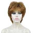Aimole Short Layered Body Wave Wigs Synthetic Women's Wig Full Hair (27-Strawberry Blonde)
