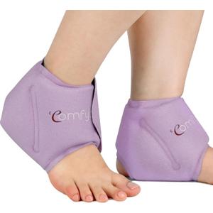 Comfytemp Ankle Ice Pack Wrap for Swelling, FSA Eligible HSA, Plantar Fasciitis, Foot Pain Relief, Gel Packs for Injury Reusable, Hot Cold Compress for Achilles Tendonitis, Sprain, 2 Pcs (Purple)