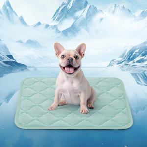 LOOBANI Dog Cooling Mat for Summer, Cooling Mat for Large Dogs with Anti-Slip Bottom, Washable Dog Cooling Pads for Dogs, Cats, Indoor & Outdoor Use, Sofas, Bed, Kennels and Floor (Small (22''x28''), Green)