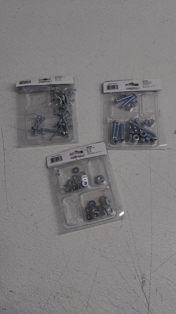 Pan Head Philips Sheet Metal Screw Zinc 1/2, 3/4 , 1, 1-1/2 ", Flat Washers #8, #10, 1/4", 4Round Head Combo Machine Screws