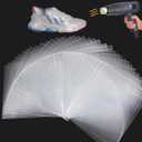 Shrink Wrap Bags - 100 Pcs 14x20 Inch Clear PVC Heat Shrink Bands for Packagaing Soap, Bath Bombs, Candles, Easter Gifts, Jars and Homemade DIY Projects