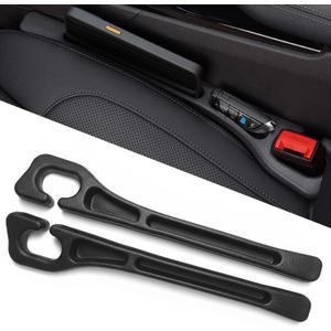 Car Seat Gap Filler Organizer of 2 - No Drop Seat Guard, Universal Car Seat Gap Filler, Durable Non-Slip Material, Easy 10-Second Install for Cars, Trucks & SUV (Black)