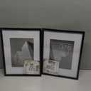 Americanflat 9x12 Picture Frame with Shatter-Resistant Glass - Set of 2 - Use as 6x8 Frame with Mat or Display 9x12 Photo Without Mat - Streamline Collection - Tabletop or Wall Display - Black