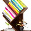 Godferyxin Tree Bookshelf,Small Bookshelf,3 Tier Wood Mini Book Shelf and Book Tree for Office, Home or School Desktop Book Shelf for for Displaying Books, CDs, Magazines Wood Storage Rack
