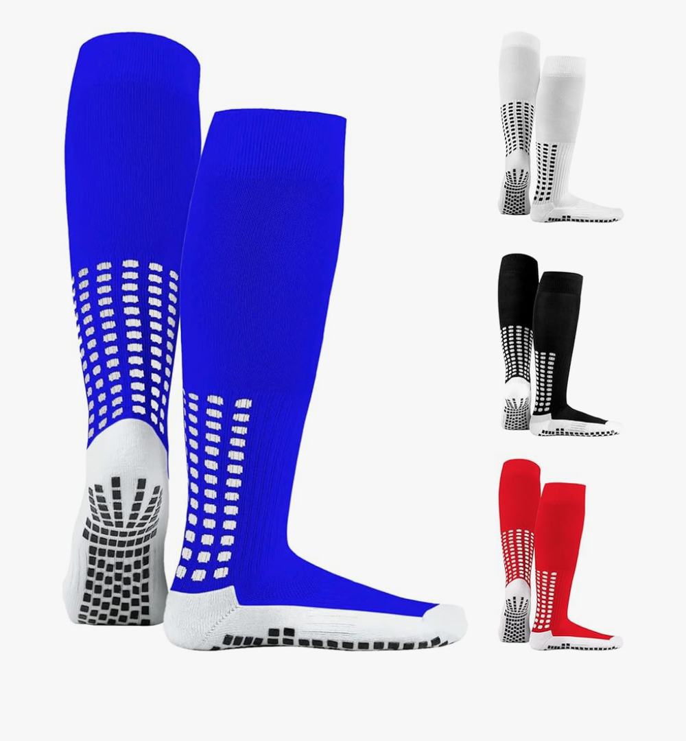 LUX Anti Slip Soccer Knee Socks,Non Slip Football/Basketball/Hockey Sports Grip Socks