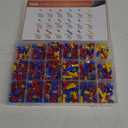 Nilight 1500pcs Mixed Quick Disconnect Crimp Connector Butt Splice Ring Fork Spade Bullet Piggy Back Assortment Kit 22-10 AWG Insulated Wire Terminal for Automotive Wiring