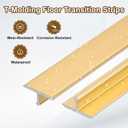 uxcell 3Pcs 2.9ft x 0.39" t Molding Floor Transition Strips, Aluminium Alloy Vinyl Flooring Gap Trim for Joining Laminate Planks Tiles Floor Gaps, Gold