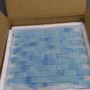 Glass Mosaic Tile Light Blue Wave 12 x 12 Inch Glossy Glass Tile for Swimming Pool Backsplash Shower Waterline Fountain Spa Wall (5-Pack, 5 sq.ft.)