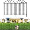 10 Panels No Dig Decorative Garden Fence Panel 28" H X 19.6' L Rustproof Metal Dog Fence Outdoor for Yard, Animal Barrier Fence for Pet, Garden Border, Patio, Flower Beds| Temporary Fencing