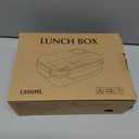 Bento box adult work lunch box, adult container, with 4 compartments, lunch container with cutlery ( knife, fork, spoon, sauce box), animal fruit fork, microwave and dishwasher safe, Orange Blue