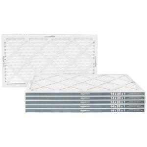 Amazon Basics 14x25x1 Air Filter 6 Pack, MERV 11 AC Furnace Filters (Actual Size: 13.75" x 24.75" x 0.75")