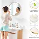 NEWBULIG Round Bathroom Mirror for Over Sink, 24 Inch Wall Mount Vanity Circle Mirror with Matte Metal Framed, Decor for Bathroom, Entryway, Bedroom, Gold