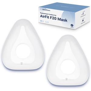 2-Pack Replacement Full Face Cushions Compatible with Original AirFit F20 AirTouch F20, FSA or HSA eligible, Innovative Design for Secure Sealing and Nose Pressure Reduce, CPAP Supplies Accessories, M