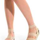 DREAM PAIRS Strappy Espadrille Platform Wedge Sandals for Women Dressy Summer, Comfortable Open Toe Sandals with Cushioned Insole and Ankle Strap Buckle,Size 8,Nude,SDPW2401W