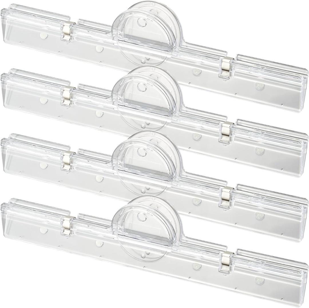 Magnetic Binder Clips, Heavy Duty 7.9" Transparent Large Clamps for Fridge & Whiteboard Holds File, Artwork & Menus, Strong Magnets for Kitchen, Office, Home & Classroom, Office Supplies 4Pcs