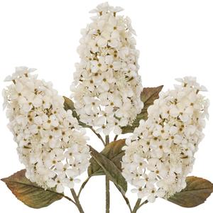 Hollyone 3PCS Fall White Cone Hydrangeas Artificial Flowers Fake Fall Decor