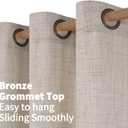 YoungsTex Natural Linen Curtains 63 Inches Long for Living Room, Beige Light Filtering Drapes Semi Sheer Textured with Bronze Grommet Privacy for Bedroom, 2 Panels, 42 X 63 Inch