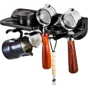 Espresso Tamper Holder Station, Wall Mounted Coffee Station Organizer Coffee Distributor Tamper 58mm Portafilter Storage Wall Shelf Espresso Accessories Rack for Bar Home Office