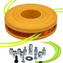 Universal Weed Eater Head, H011 Easy Load String Trimmer Head Replacement Weed Wacker Head Fits Most Standard Models of Gas and Electric Weed Trimmer, Includes 15 pcs 1FT-0.095" Trimmer Line, Yellow