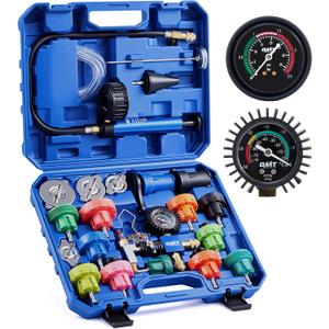 Orion Motor Tech Coolant Pressure Tester Kit, 26pc Coolant Vacuum Refill Kit with 18 Radiator Adapters, Radiator Cooling System Pressure Tester & Filler Kit with Vacuum Pump Vacuum Purge & Refill Tool