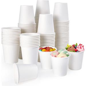 TV TOPVALUE 600 Count 4 oz Paper Cups, Disposable Bathroom Mouthwash White Espresso Cups for Home, School and Office