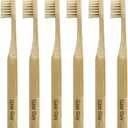 Gaia Guy Natural Bristle Bamboo Toothbrush for Kids (NO Nylon - Boar Hair ONLY) - Totally Compostable & Biodegradable Boar Bristle and Bamboo Toothbrushes - Zero Waste - 6-Pack