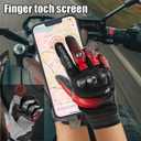 Motorcycle Gloves for ATV MTB Cycling Hiking,Carbon Fiber Shell Protection,Motocross Goatskin Leather Glove for Dirt Bike Motorbike Racing (Large, Black-Red)