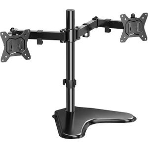 HUANUO Dual Monitor Stand, Monitor Stands for 2 Monitors Desk Mount for 13 to 32 inches Computer Screen, Heavy Duty Fully Adjustable Dual Monitor Arm Vesa Mount Fits up to 17.6lbs per Arm (Black)