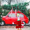 Christmas Goose Outfits,2 Pcs/Set Toy Soldier Style Goose Clothes with Pointed Hat and Candy Cane Fits 23" Lawn Goose Statue,Red Christmas Outdoor Goose Costume,Yard Patio Garden Xmas Decor