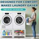 Royxen Washer and Dryer Pedestals with Drawer, 28" W x 28" D x 19" H Metal Heavy Duty Laundry Pedestal, Universal Washing Machine Stand for Basket Shelf, 850 lbs Capacity, White
