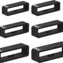 6 Pcs Watch Band Keepers, 16mm/18mm/20mm/22mm /24mm/26mm Watch Strap Holder Loops Retainer, Black Silicone Watch Band Fastener Rings Replacement Parts for Smart Sport Watches