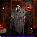 ELAMAS Animatronics 64 inch Dancing Witch Halloween Decorations - Sound Activated with Creepy Sound, Spooky Move, Light Up Eyes, Haunted House Scary Decor Horror Prop for Indoor, Outdoor, Yard Lawn