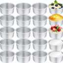 Gerrii 27 Pcs 4 Inch Cake Pans Nonstick Aluminum Small Round Cake Baking Pans Molds for Cheese, Pizza, Quiche, Home Party Baking Supplies, Leakproof and Easy Release
