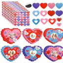 Saysurey 24 Pack Valentine Picture Frame Craft Kits for Kids Valentine's Day DIY Heart Photo Frame Bulk Magnet Classroom Art Crafts for Valentine's Day Party Decorations Gifts Game Class Activities
