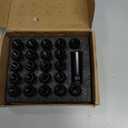 Lug Nuts M12x1.5 48mm Open End Wheel Nuts,Taper Acorn Seat, Forged Locknut Racing Nut 20 Set 2 Pieces Total 22 Pieces and 1 Nut Socket Key (Black, M12 x P1.5)