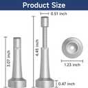 6Pcs Adjustable Door Stopper, 3.07-4.45in Aluminum Door Stoppers for Bottom of Door, Silver Door Stops for Wall with Silicone Tip, Screw & Adhesive Installation
