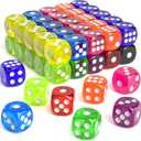Rerdeim 60 Pieces Dice Set, 16mm Standard Bulk 6 Sided Colored Dices for Board Games, Math Learning, Classroom, 10 Color, 6 Pieces of Each Color