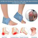 3 Pcs Heel Protector Boot Sheepskin Heel Protectors Soft Foot Cushions Pads with Securing Strap for Protect Feet Ankle Pressure Bed Sores(Gray, Blue)