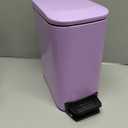 Cesun Small Bathroom Trash Can with Lid Soft Close, Step Pedal, 6 Liter / 1.6 Gallon Stainless Steel Garbage Can with Removable Inner Bucket, Anti-Fingerprint Finish (Purple)