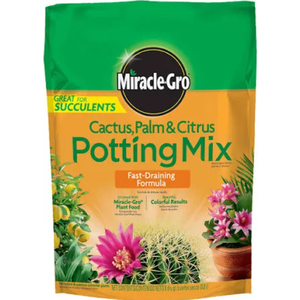 Miracle-Gro Cactus, Palm and Citrus Potting Mix, for Indoor or Outdoor Potted Plants, Great for Succulents, 8 qt