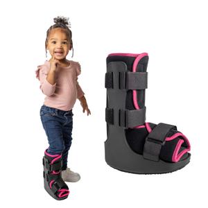 Brace Direct Pediatric Walking Boot  Kids Fracture Boot for Foot Injuries, Ankle Sprains & Post-Op Recovery, Pink (Large, US Kids 11.5K1.5)